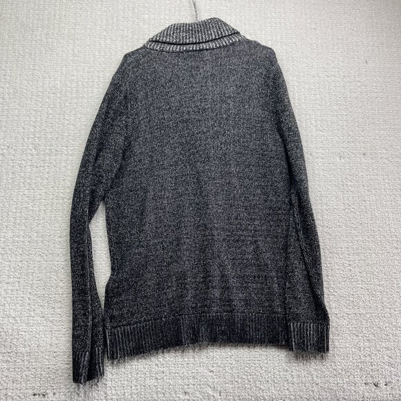 Guess Men’s Cleo Shawl Collar Zip Sweater Size L Light Grey Knit Pullover - Picture 9 of 12